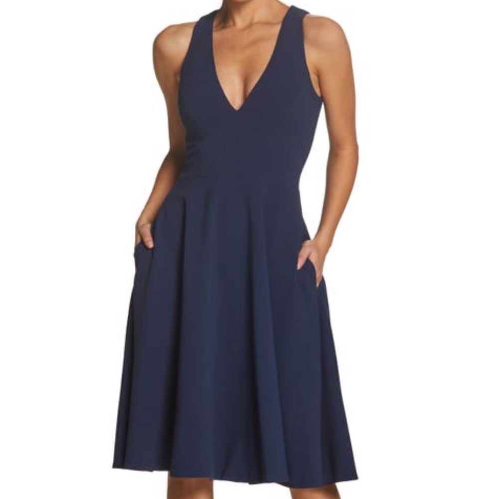 NWT Dress the Population Catalina Dress in Blue